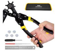 XOOL Pince Perforatrice Ronde & Ovale - Emporte-Pièce Rotatif Longue Poignée pour Cuir, Ceintures, Brides, Colliers & Projets DIY