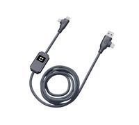 Xoopar - ALLURE Câble de Charge Rapide Multi USB 4 en 1 - Chargeur Universel en Plastique Recy onnecteurs USB, USB-C et Lightning - Compatible Smartphones et Tablettes - Noir