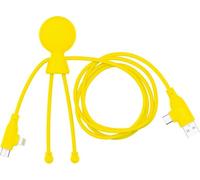 Xoopar Câble Multi USB 3 en 1 - Long Cable de Charge Rapide 1m20-60W de Puissance - Port USB USB-C Lightning - Compatible tous les Smartphones Mr Bio Long Fast Jaune