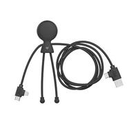 Xoopar - Câble Multi USB 3 en1 USB-C, USB, Lightning - Mr Bio Long 1m - Charge Rapide - Chargeur Universel Iphone,Samsung,Xiaomi,Huawei,Wiko,LG - Noir