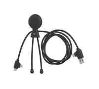 Xoopar - Câble Multi USB 3 en1 USB-C, USB, Lightning - Mr Bio Long 1m en Plastique Recyclé GRS - Charge Rapide - Chargeur Universel Iphone,Samsung,Xiaomi,Huawei,Wiko,LG - Noir