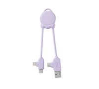 Xoopar Câble Multi USB 4 en 1 - Chargeur Universel avec Connecteurs Lightning - USB-C et Micro - Idéal pour Charger Smartphones - Écouteurs - Tablettes OctoMini Lilas