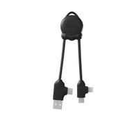 Xoopar Câble Multi USB 4 en 1 - Chargeur Universel avec Connecteurs Lightning - USB-C et Micro - Idéal pour Charger Smartphones - Écouteurs - Tablettes OctoMini Noir