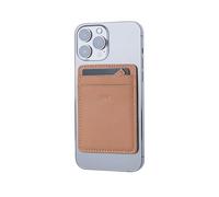 Xoopar Iné Mini Fonction NFC -Compatible avec Mag-Safe Wallet pour iPhone et Android - Porte-Cartes en Cuir Recyclé RFID avec Aimant Mag-Safe(Marron)