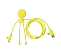 Xoopar Mr Bio Long Fast Câble USB 3 en 1 Charge Rapide 60 W 1,2 m - Jaune | Charge rapide 60 W sur 1,20 m : USB, USB-C et Lightning - un seul câble pour smartphones, tablettes et écouteurs