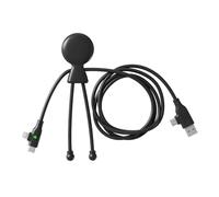 Xoopar Câble Multi USB 3 en 1 - Long Cable de Charge Rapide 1m20-60W de Puissance - Port USB USB-C Lightning - Compatible tous les Smartphones Mr Bio Long Fast Noir