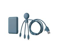 Xoopar Mr Bio Pack Câble USB 4 en 1 + Batterie 5000 mAh 1 m - Bleu