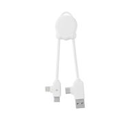 Xoopar - OctoMini - Câble Multi USB 4 en 1 - Chargeur Universel avec Connecteurs Lightning, USB-C et Micro USB - Format Compact Porte-Clés - Compatible Smartphones, Écouteurs et Tablettes - Blanc
