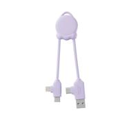 Xoopar OctoMini Câble Multi USB 4 en 1 Porte-Clés USB-C Lightning - Lilas | Câble 4 en 1 format porte-clés : embouts USB-C, Lightning et Micro USB pour smartphones, écouteurs et tablettes