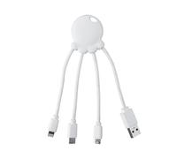 Xoopar Octopus OBP Câble Multi USB 4 en 1 Plastique des Océans - Blanc