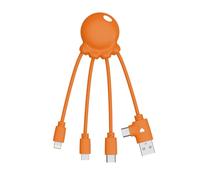 Xoopar Octopus OBP Câble Multi USB 4 en 1 Plastique des Océans - Orange