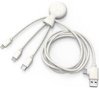 Xoopar Câble multi-USB Mr Bio 1 m – 4 en 1 (USB-C, Lightning, Micro USB, USB) – Wheat
