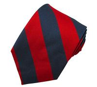 Xoovtka Cravate à rayures en soie pour homme 2,5 cm, Rouge/bleu marine, taille unique