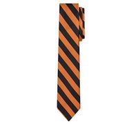 Xoovtka Cravate fine tissée rayée pour homme 7 cm, Orange et noir., taille unique