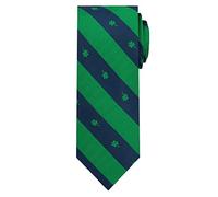 Xoovtka Cravate tissée pour homme Motif rayures irlandaises Vert Bleu marine Trèfle vert, Comme indiqué sur la photo, taille unique