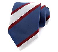 Xoovtka Cravates modernes à rayures tissées pour homme - Cravates de mariage, Bleu, rouge, argenté, taille unique