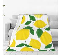 XOPEKVLAWM Couverture pour canapé, chambre à coucher, salon, ultra douce et confortable, micro jaune citron, pour toutes saisons - Chaude et légère - 127 x 101,6 cm