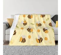 XOPEKVLAWM Couverture pour canapé, super douce et confortable, micro jolies abeilles miel, pour toutes saisons, chaude, légère et chaude, pour canapé, chambre à coucher, salon, 101,6 x 76,2 cm