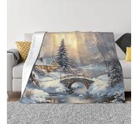 XOPEKVLAWM Couverture pour canapé, super douce et confortable, micro scènes d'hiver pour toutes saisons - Chaude et légère - Couverture en molleton pour canapé, chambre à coucher, salon, 127 x 101,6