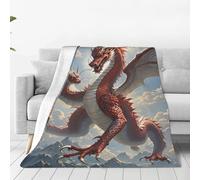 XOPEKVLAWM Couverture pour canapé, super douce et confortable, motif dragon chinois pour toutes saisons, chaude, légère et chaude, pour canapé, chambre à coucher, salon, 101,6 x 76,2 cm