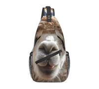 XOPEKVLAWM Sac à dos à bandoulière en forme de lama en alpaga amusant - Sac à bandoulière pour voyage, randonnée, Lama drôle d'alpaga, Taille unique