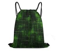 XOPEKVLAWM Sac à dos avec cordon de serrage Day of the Dead Sugar Skulls And Flowers Backpack Cinch Tote Drawstring Bags for Sports String Bag, Matrice verte, 35*42cm