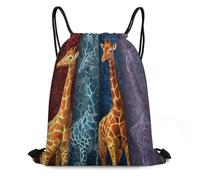 XOPEKVLAWM Sac à dos avec cordon de serrage, sac de sport, bateau de croisière, sac à dos à cordon pour le sport, Ensemble de motifs girafe, 35*42cm