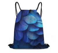 XOPEKVLAWM Sac à dos avec cordon de serrage, sac de sport, bateau de croisière, sac à dos à cordon pour le sport, Pétales bleu brillant, 35*42cm