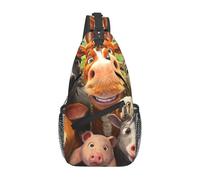XOPEKVLAWM Sac à dos croisé avec carte du monde - Sac à bandoulière - Sac à bandoulière pour voyage et randonnée, Animaux de la ferme, Taille unique