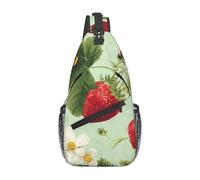 XOPEKVLAWM Sac à dos croisé avec carte du monde - Sac à bandoulière - Sac à bandoulière pour voyage et randonnée, Fraise adorable, Taille unique