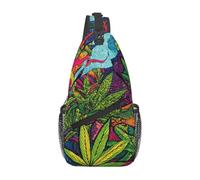 XOPEKVLAWM Sac à dos croisé avec carte du monde - Sac à bandoulière - Sac à bandoulière pour voyage et randonnée, Feuille d'art, Taille unique