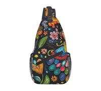 XOPEKVLAWM Sac à dos croisé pour les amoureux des chiens de berger allemand, sac à bandoulière, sac à bandoulière, sac à bandoulière pour voyage, randonnée, Art folk mexicain bohème, Taille unique