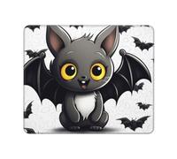 XOPEKVLAWM Tapis de souris avec bords cousus imperméable avec base en caoutchouc antidérapant, motif chauve-souris, pour ordinateur portable, bureau, maison 25 x 30 cm
