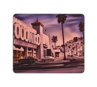 XOPEKVLAWM Tapis de souris avec bords cousus imperméable avec base en caoutchouc antidérapant, motif Old Hollywood, tapis de souris lavable pour ordinateur portable, bureau, maison 25 x 30 cm