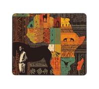 XOPEKVLAWM Tapis de souris imperméable avec base en caoutchouc antidérapant, motif carte africaine, motif ethnique, tapis de souris lavable pour ordinateur portable, bureau, maison, 17,8 x 21,8 cm