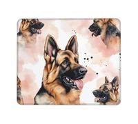 XOPEKVLAWM Tapis de souris imperméable avec base en caoutchouc antidérapant pour les amateurs de chiens de berger allemand, tapis de souris lavable pour ordinateur portable, bureau, maison, 21,1 x