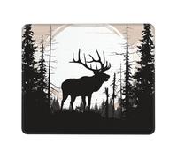 XOPEKVLAWM Tapis de souris imperméable avec base en caoutchouc antidérapant silhouette d'élan sauvage tapis de souris lavable pour ordinateur portable, bureau, maison, 17,8 x 21,8 cm