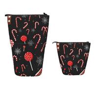 XOPEKVLAWM Trousse à crayons debout de grande capacité - Trousse à crayons télescopique mignonne - Porte-crayons - Motif chouette - Trousse de maquillage portable pour fournitures de bureau, Sucette