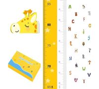 Xorinija Autocollant mural pour enfant - Règle de hauteur stéréoscopique 3D magnétique - Instrument de mesure de la hauteur de précision verticale à 90 degrés depuis le haut de la tête (girafe)