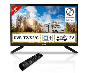 Xoro 2249 Téléviseur LCD 21,5" avec triple tuner HDTV, lecteur DVD intégré, lecteur multimédia USB 2.0, emplacement CI+, connecteur 12 V Noir