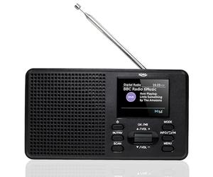 XORO Dab 142 - Radio numérique Portable, réception FM et Dab+, mémoire des Stations, Fonction RDS, réveil, Bluetooth, Batterie et Secteur, antenne télescopique