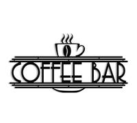 XORT Panneau de café en métal pour décoration murale de bar à café, panneau de café en métal et bar à thé à suspendre pour accessoires de décoration de cuisine (noir - bar à café, 40,6 x 20,3 cm)
