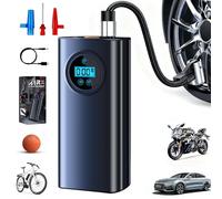 XoTiq Inflateur des pneus, compresseur d'air Portable, équipé d'une Batterie de 3000mAh, de débit d'air 17 litres par Minute, Affichage numérique, adapté aux Voitures/vélos/balles, Noir