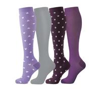 xotoa Ensemble de chaussettes de compression unisexes for mollets à séchage rapide, évacuant l'humidité, antidérapantes et anti-frottements(4pairsofpurple-set19,S/M)