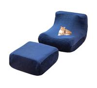 xotoa Ensemble de Housse de Pouf en Velours, Bord inférieur antidérapant élargi, Convient à différents Types de sols et de Tailles de canapés.(Navy Blue)