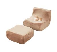 xotoa Ensemble de Housse de Pouf en Velours, Bord inférieur antidérapant élargi, Convient à différents Types de sols et de Tailles de canapés.(Camel)