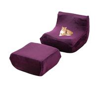 xotoa Ensemble de Housse de Pouf en Velours, Bord inférieur antidérapant élargi, Convient à différents Types de sols et de Tailles de canapés.(Purple)