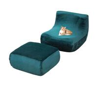 xotoa Ensemble de Housse de Pouf en Velours, Bord inférieur antidérapant élargi, Convient à différents Types de sols et de Tailles de canapés.(Green)