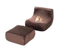 xotoa Ensemble de Housse de Pouf en Velours, Bord inférieur antidérapant élargi, Convient à différents Types de sols et de Tailles de canapés.(Dark Coffee)