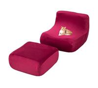 xotoa Ensemble de Housse de Pouf en Velours, Bord inférieur antidérapant élargi, Convient à différents Types de sols et de Tailles de canapés.(Burgundy)